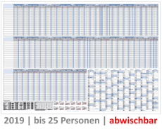 XXL Urlaubsplaner 2019 bis 25 Personen