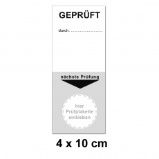 Grundplakette 40x100 - Prüfung