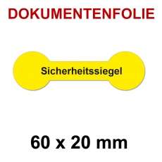 Sicherheitssiegel Dokumentenfolie VERSIEGELT gelb