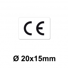 CE Zeichen 20 x 15 mm weiss