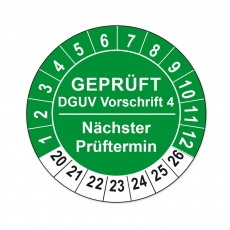 Geprüft - DGUV Vorschrift 4 - grün