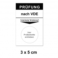Grundplakette 30x50 - Geprüft VDE