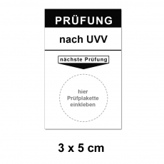 Grundplakette 30x50 - Geprüft UVV