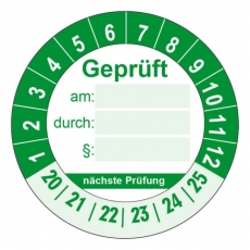 Geprüft + nächste Prüfung Ø 30mm - grün