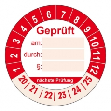 Geprüft + nächste Prüfung Ø 30mm - rot