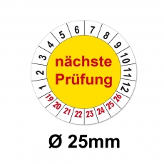 Nächste Prüfung Ø 25mm - gelb