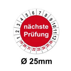 Nächste Prüfung Ø 25mm - rot