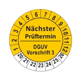 Nächster Termin - DGUV Vorschrift 3 - gelb
