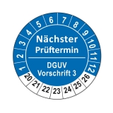 Nächster Termin - DGUV Vorschrift 3 - blau