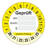 Geprüft + nächste Prüfung Ø 30mm - gelb