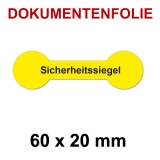 Sicherheitssiegel Dokumentenfolie VERSIEGELT gelb