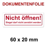 Sicherheitssiegel Dokumentenfolie NICHT ÖFFNEN