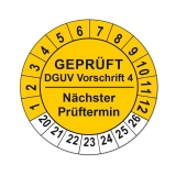Geprüft - DGUV Vorschrift 4 - gelb