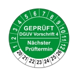 Geprüft - DGUV Vorschrift 4 - grün