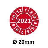 Jahresplaketten Ø 20 mm 2021 Rot