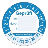 Geprüft + nächste Prüfung Ø 30mm - blau