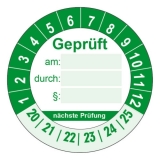 Geprüft + nächste Prüfung Ø 30mm - grün