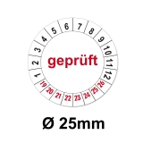 Geprüft Ø 25mm - weiss