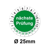 Nächste Prüfung Ø 25mm - grün