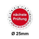 Nächste Prüfung Ø 25mm - rot