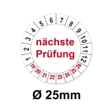 Nächste Prüfung Ø 25mm - weiss